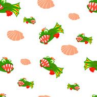Seamless pattern of fish