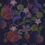 Vector abstract floral repeating pattern translucent