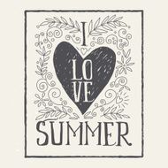 I love summer print T-shirt Ink