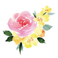 Watercolor greeting card flowers N67