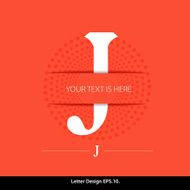 LetterJ vector alphabet inserted into the paper cut