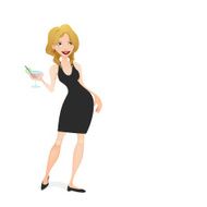 girl with a cocktail illustration N2