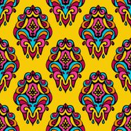 Damask vector festive yellow abstract seamless pattern N2