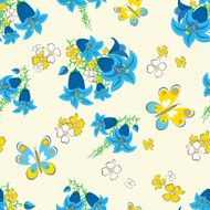 seamless floral background with butterflies N2