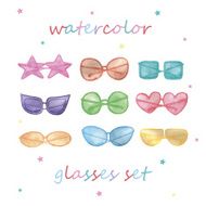 Watercolor sunglasses set