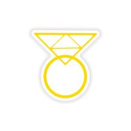 icon sticker realistic design on paper ring