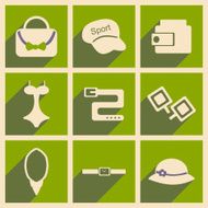 Flat with shadow concept and mobile application accessories