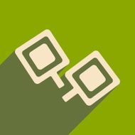 Flat with shadow icon and mobile applacation cufflinks