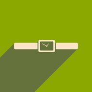 Flat with shadow icon and mobile applacation wristwatches N3