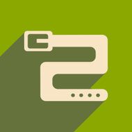 Flat with shadow icon and mobile applacation belt N2