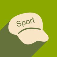 Flat with shadow icon and mobile applacation cap