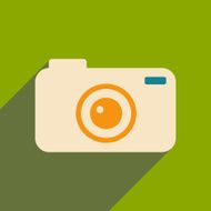 Flat with shadow icon and mobile applacation camera