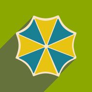 Flat with shadow icon and mobile applacation umbrella