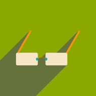 Flat with shadow icon and mobile applacation glasses