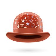 Brown starred bowler hat