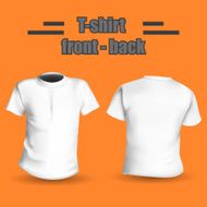 Shirt front and back on a orange background stylish vector