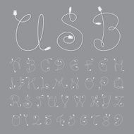 alphabetic fonts and numbers with usb style