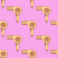 Sketch hairdryer in vintage style