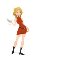 girl with a cocktail illustration N3