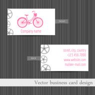 Vector business card Business card template with touring bikes