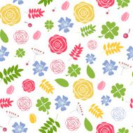 Abstract Natural Flower Seamless Pattern Background Vector Illus N3