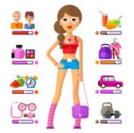 young girl vector logo design template lifestyle or teenage icon