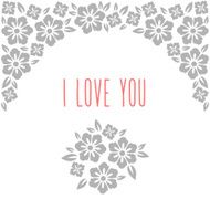 Flower wedding invitation card save the date greeting i love