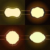 Set of vintage backgrounds with seamless patterns and frames