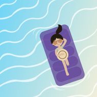 woman on pool great for any use Vector EPS10