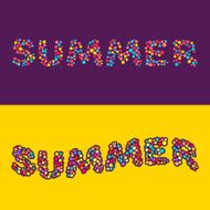 Summer card of multi colored little balls