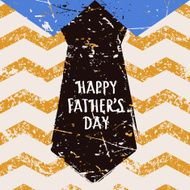 Happy Fathers day vector greeting card Seamless pattern and necktie