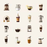 Coffee flat icons