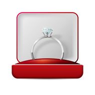 wedding rings in a gift box on white