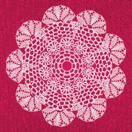 Elegant lacy doily on canvas