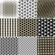 Set of 9 abstract vintage geometric wallpaper N5
