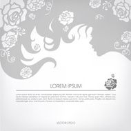 Abstract silhouette of a girl with flowing hair