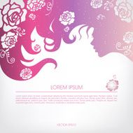 Abstract silhouette of a girl with flowing hair N2