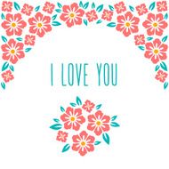 Flower wedding invitation card save the date greeting i love N2