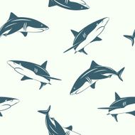 Seamless pattern with sharks