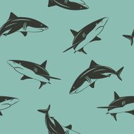 Seamless pattern with sharks N2