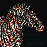 Animal watercolor illustration silhouette zebra Vector