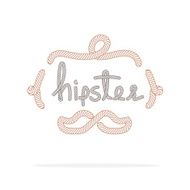 Hipster logo made from rope on white background Logo co