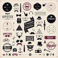 Set of Vintage styled design Hipster icons Vector illustration background N3