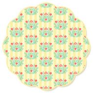Retro flower round napkin