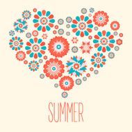 Floral heart image with different flowers