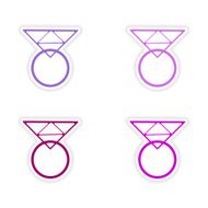 assembly realistic sticker design on paper rings
