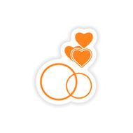 icon sticker realistic design on paper hearts N2
