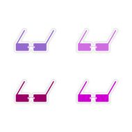 assembly realistic sticker design on paper glasses N2