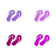 assembly realistic sticker design on paper slippers