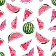 Watercolor watermelon melon pattern